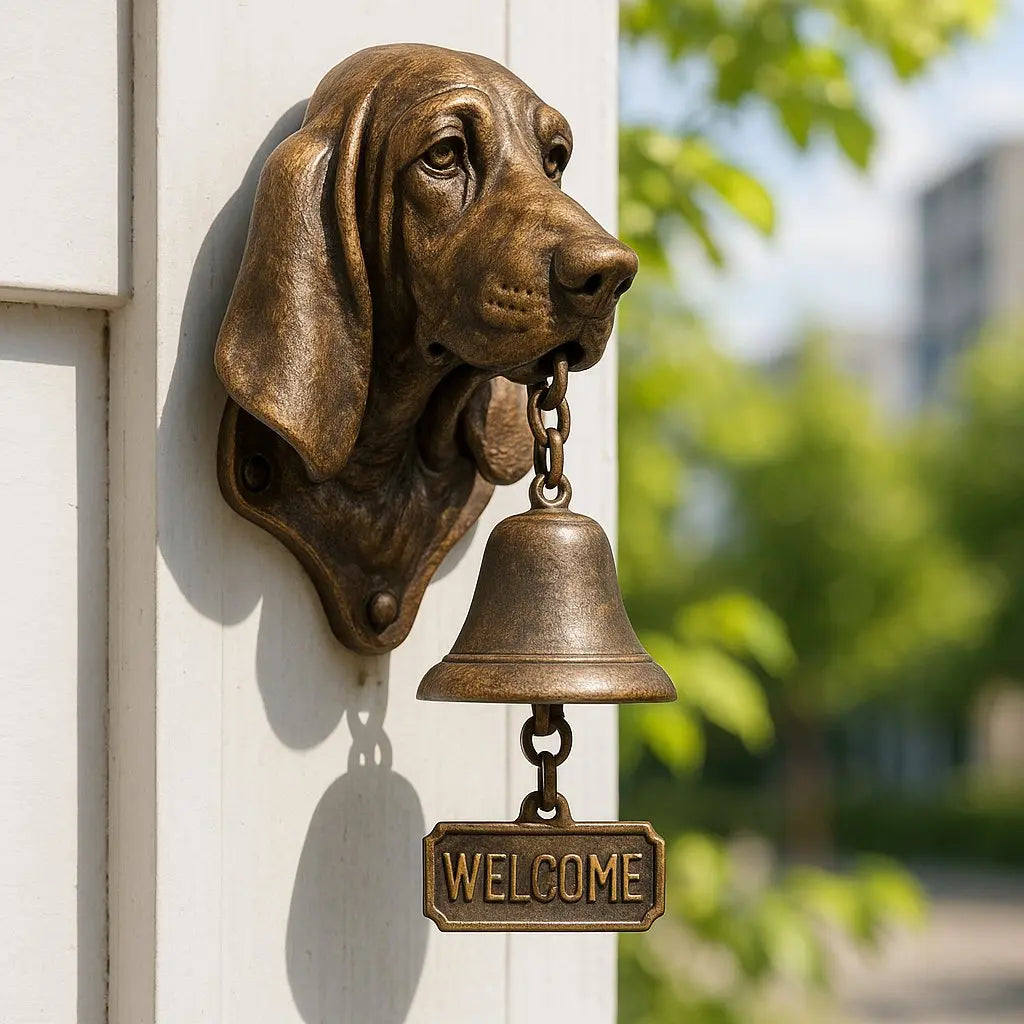 Kalsten | Welcome Bell Shepherd Bronze – Elegant Wall Bell with German Shepherd Design