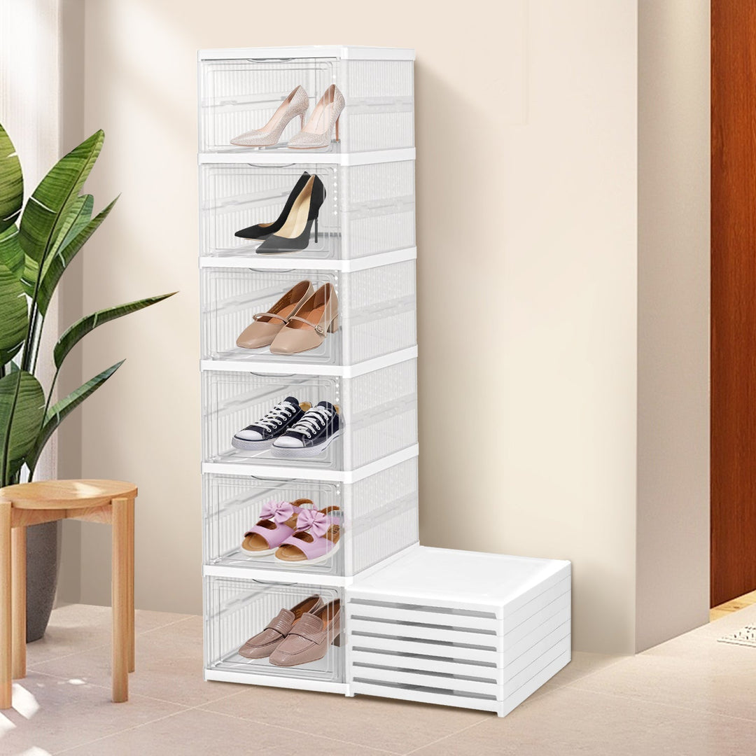 6 Layers Shoe Boxes Storage Box Stackable | Kalsten