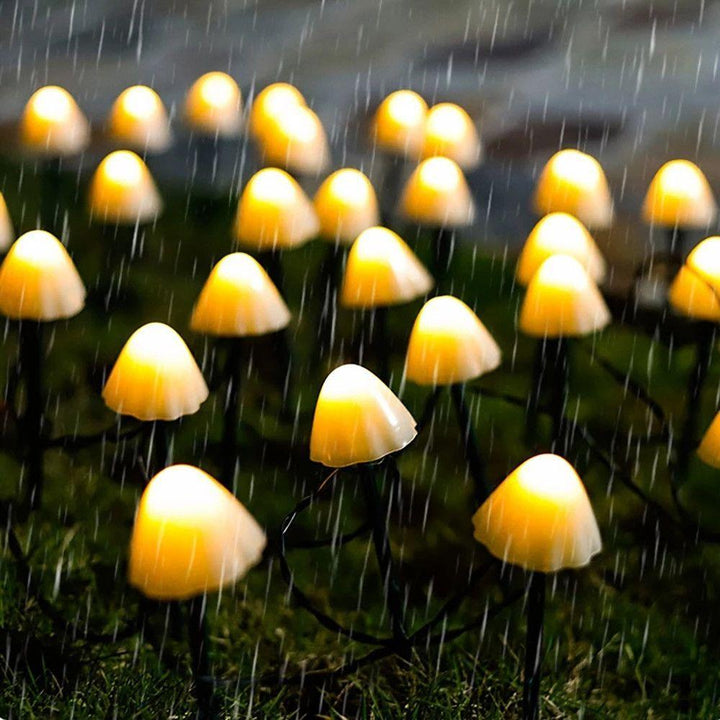 Outdoor Mini Mushroom RGB Solar 16.40 ft String Lights | Kalsten