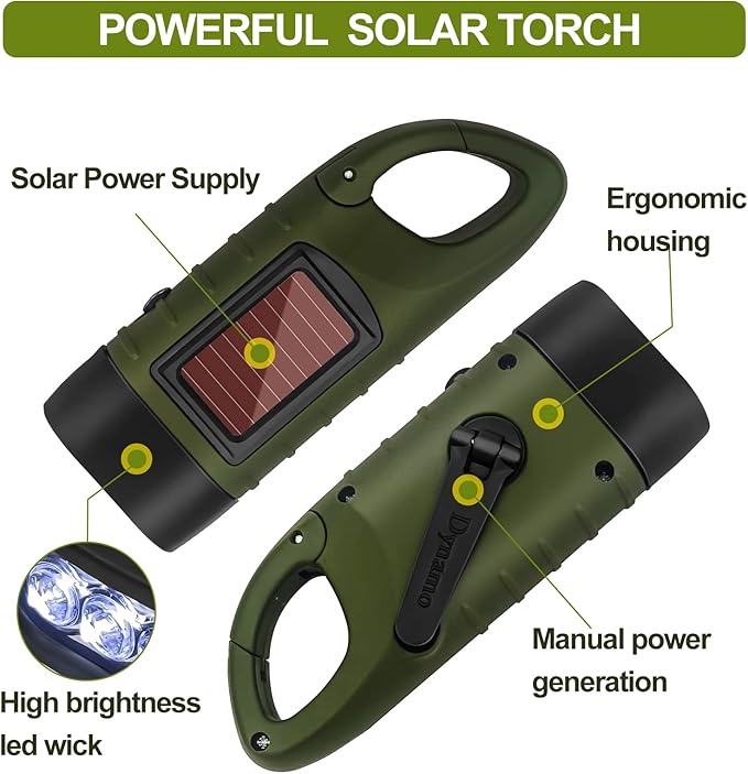 BrightTrail Solar-Crank-LED-Flashlight | Kalsten