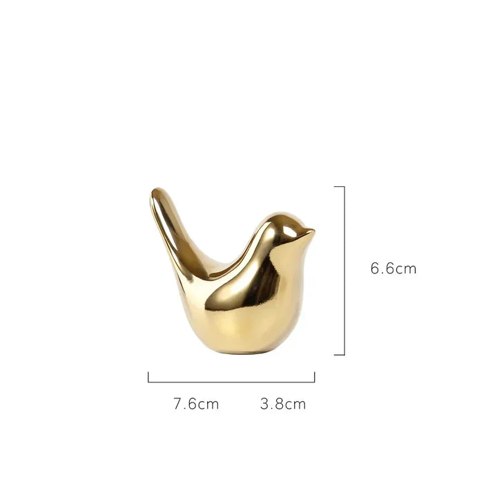 Kalsten | Nordic Golden Ceramic Bird Decoration for Modern Home Decor