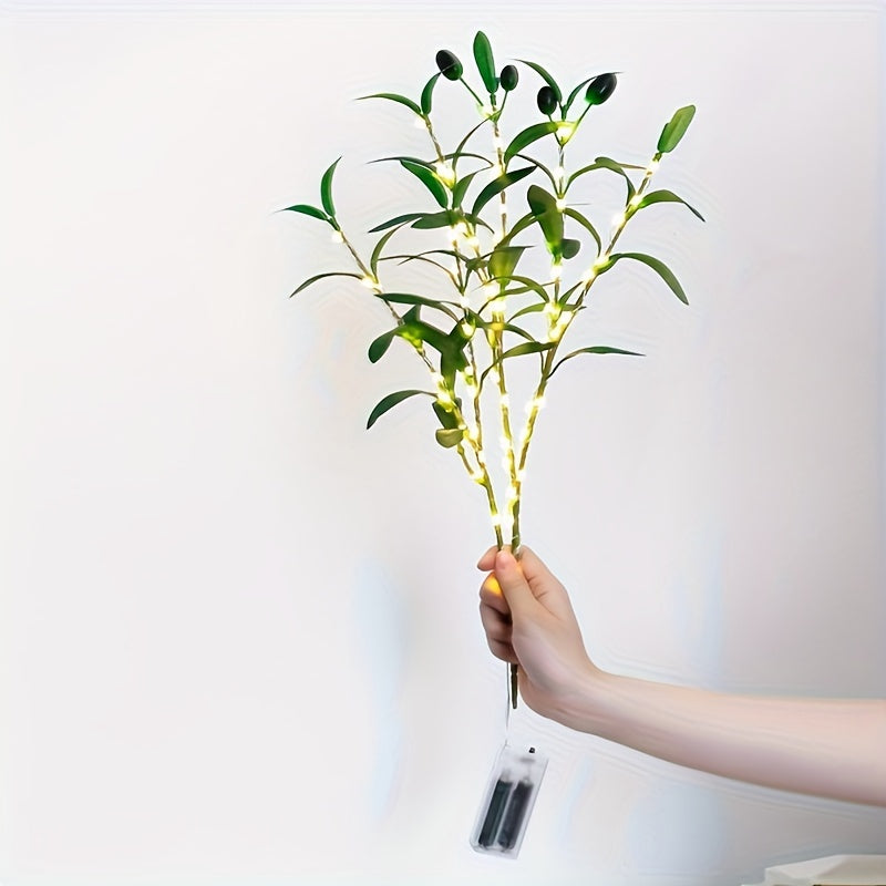 LumiTak – Elegant Olive Branch LED Table Lamp Kalsten