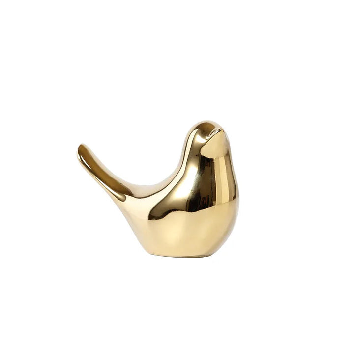 Kalsten | Nordic Golden Ceramic Bird Decoration for Modern Home Decor