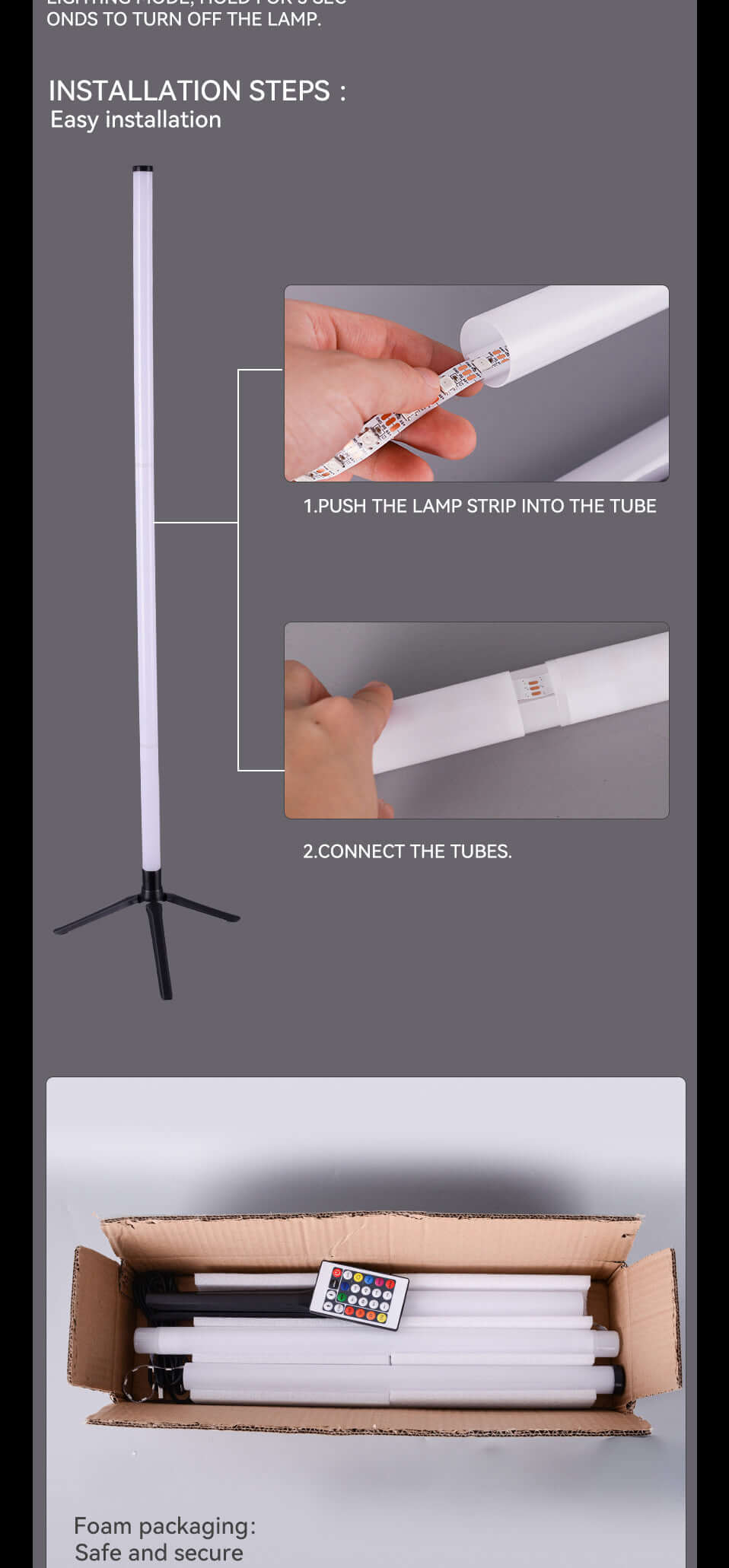 LED Corner Ambience Light Split Floor Bedroom Decoration RGB Remote Control Floor Lamp | Kalsten