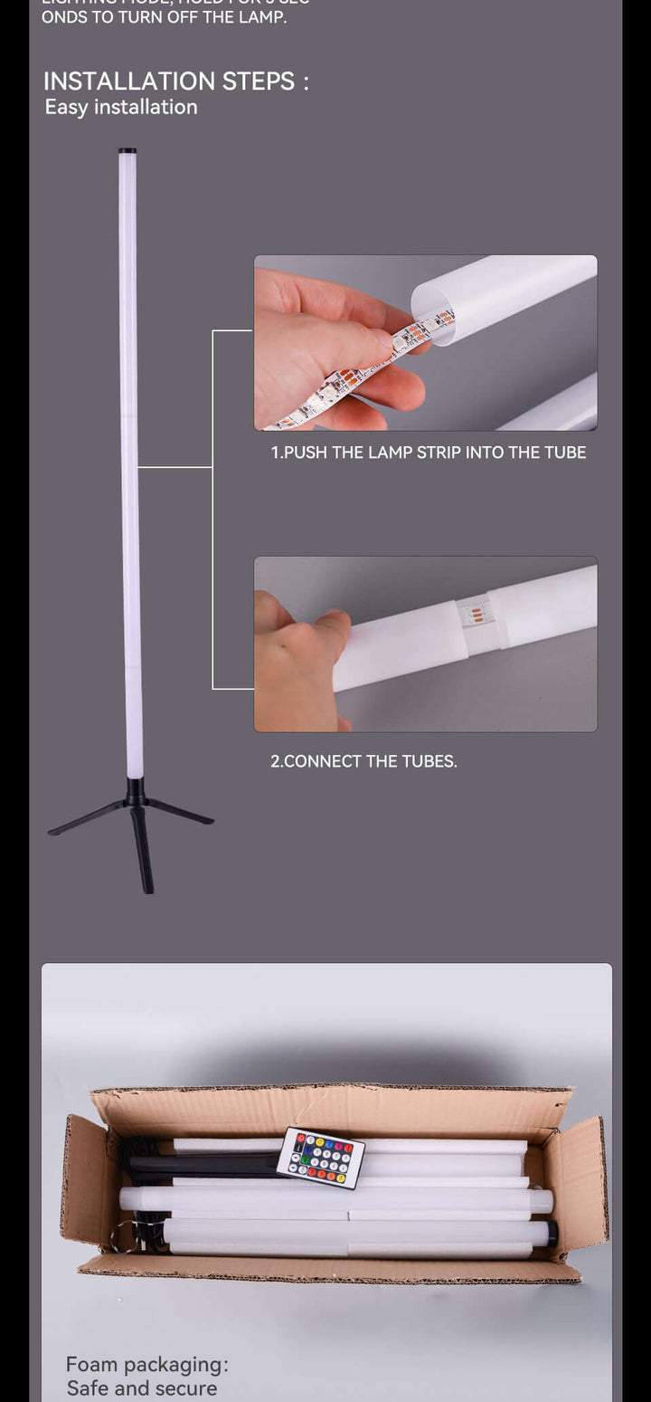 LED Corner Ambience Light Split Floor Bedroom Decoration RGB Remote Control Floor Lamp | Kalsten