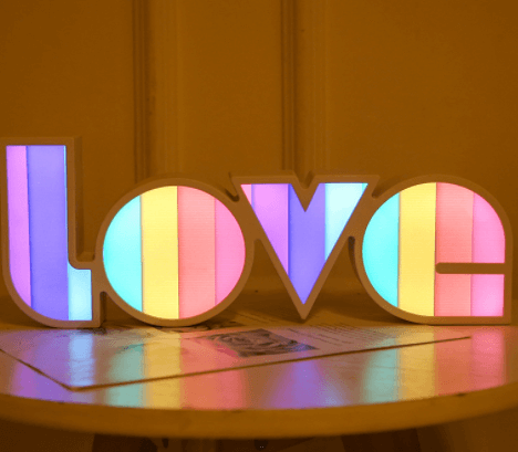 Valentines Day Decor LED LOVE Light Valentines Day Gift For Girlfriend Bithday Wedding Party Decoration Romantic Wedding Decor | Kalsten