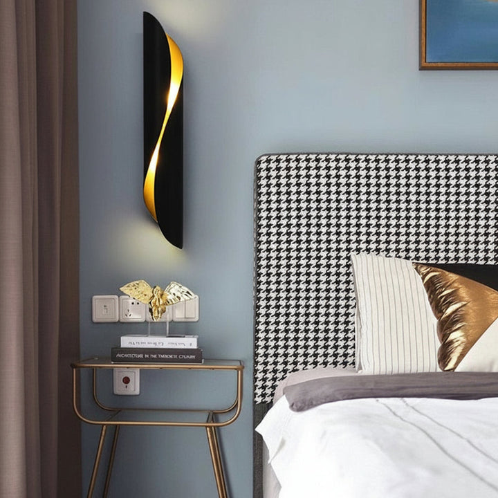 Nordic Wall Sconce Linear Arc Iron Black Gold G9 50cm / 20in Industrial Hallway Bedside Light | Kalsten