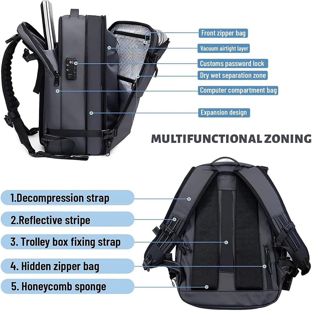Expandable Compression Travel Backpack with Anti-Theft Lock & Wet Compartment | Kalsten