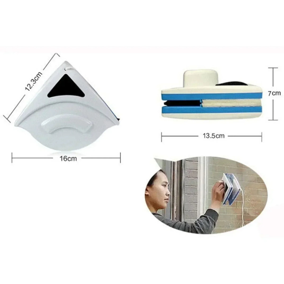 Skanto | Double-Sided Magnetic Window Cleaner | Streak-Free, Efficient & Ideal for Hard-to-Reach Windows (3-8mm)