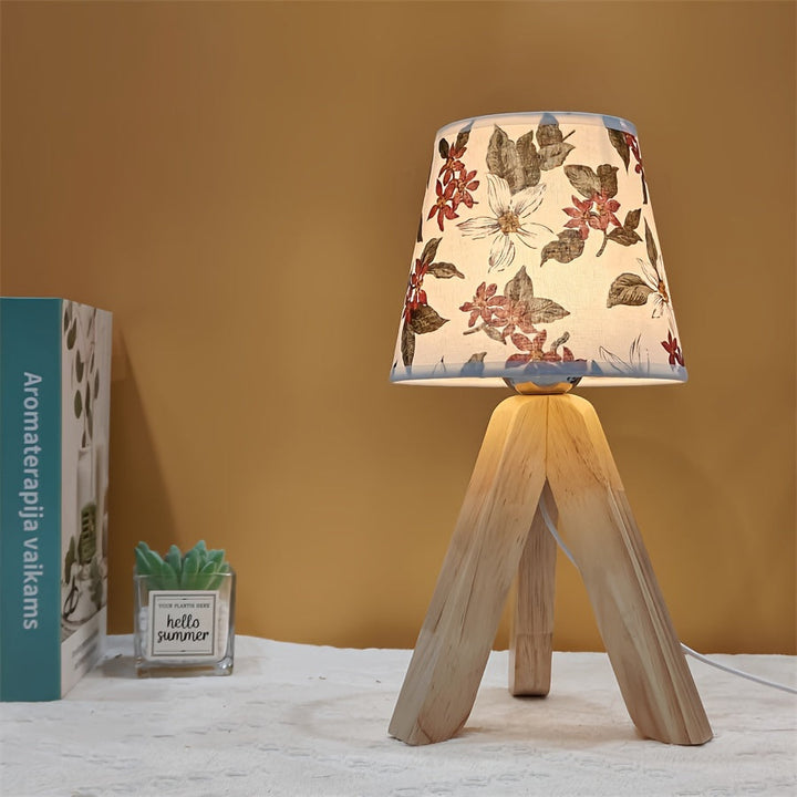 FloralGlow Lamp - Elegant LED Table Lamp with Wood Kalsten