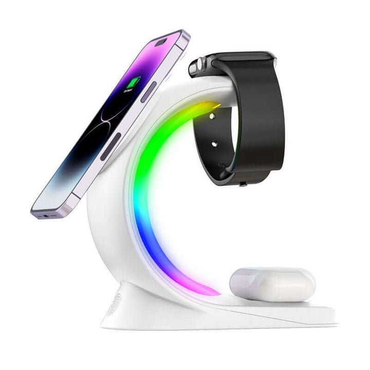 4 In 1 Magnetic Wireless Charger Fast Charging For Smart Phone Atmosphere Light Charging Station For Airpods Pro I-phone Watch | Kalsten