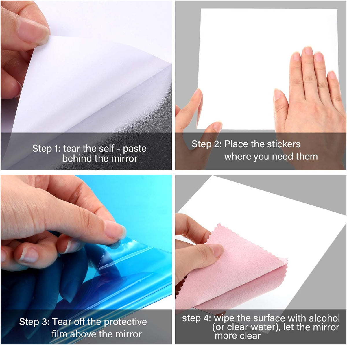 BowLift | Flexible Mirror Sheets | Shatterproof PET Wall Mirror | Peel & Stick Design | Lightweight & Safe