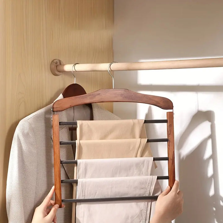 Kalsten | Space-saving wooden multi-pants hanger