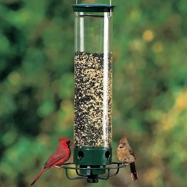 Kalsten | Squirrel-Proof Bird Feeder | Spinning Tube Feeder with 4 Ports & 5 lb Seed Capacity