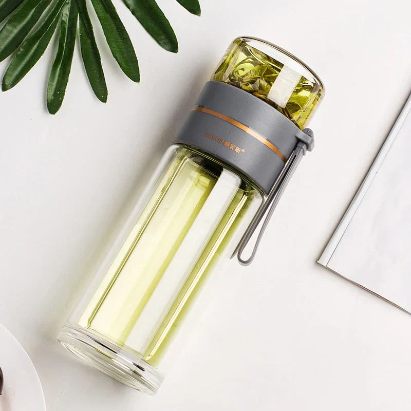 Skanto | Double-Walled Glass Bottle with Tea Filter and Infuser