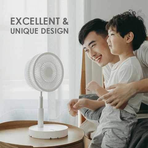 Rechargeable, foldable USB telescope fan – quiet, 180° adjustable, 4 speed levels, portable ✨ | Kalsten