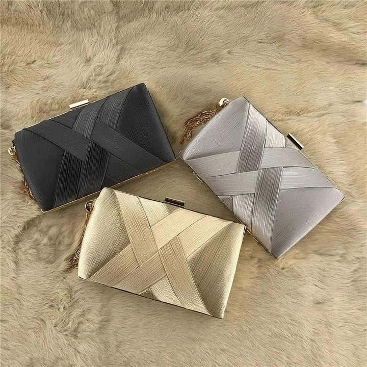Kalsten | Éclessa Luxury Evening Clutch | Satin tassel handbag for classic and modern elegance