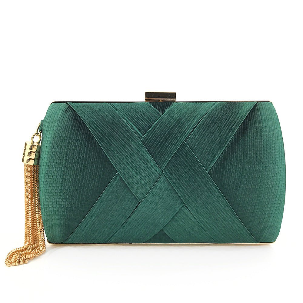 Kalsten | Éclessa Luxury Evening Clutch | Satin tassel handbag for classic and modern elegance