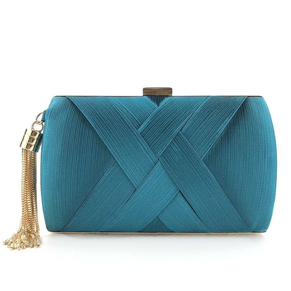 Kalsten | Éclessa Luxury Evening Clutch | Satin tassel handbag for classic and modern elegance