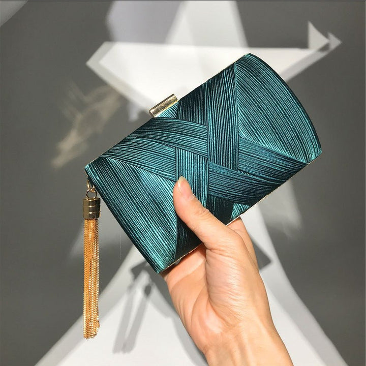 Kalsten | Éclessa Luxury Evening Clutch | Satin tassel handbag for classic and modern elegance