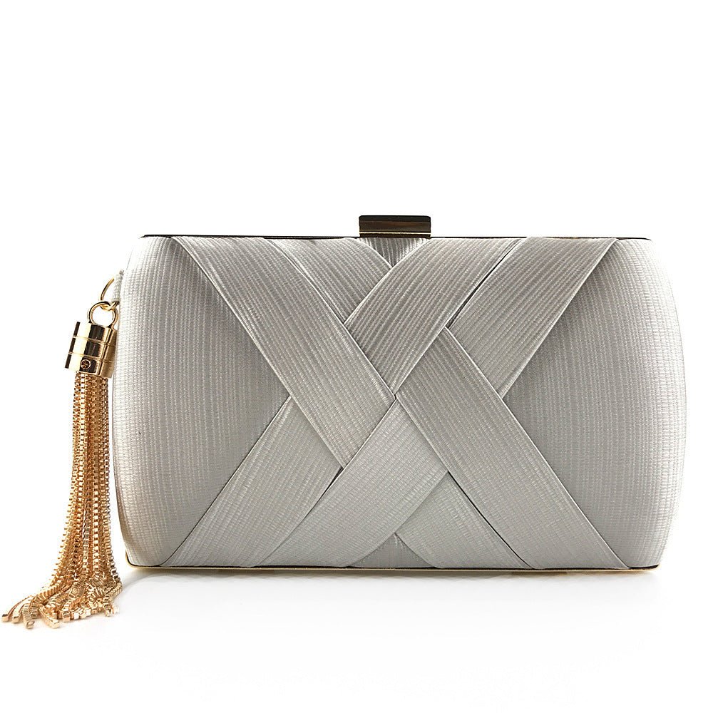 Kalsten | Éclessa Luxury Evening Clutch | Satin tassel handbag for classic and modern elegance