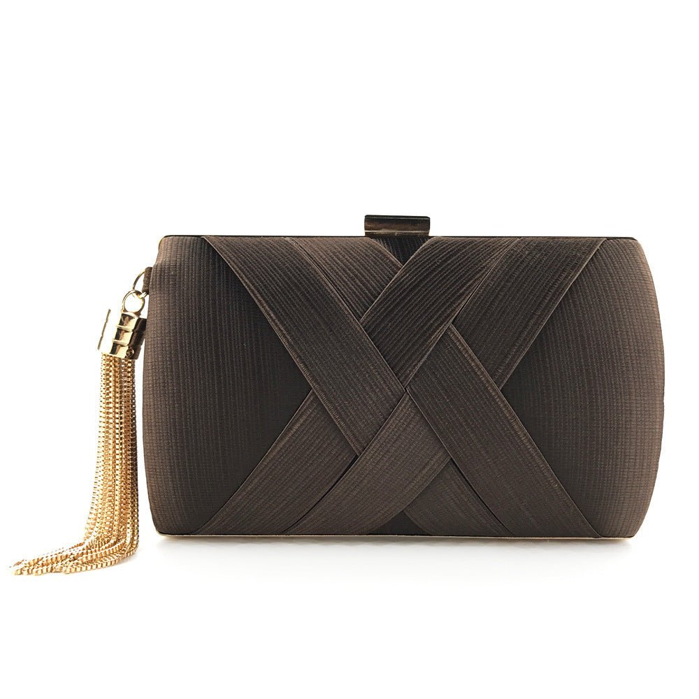 Kalsten | Éclessa Luxury Evening Clutch | Satin tassel handbag for classic and modern elegance