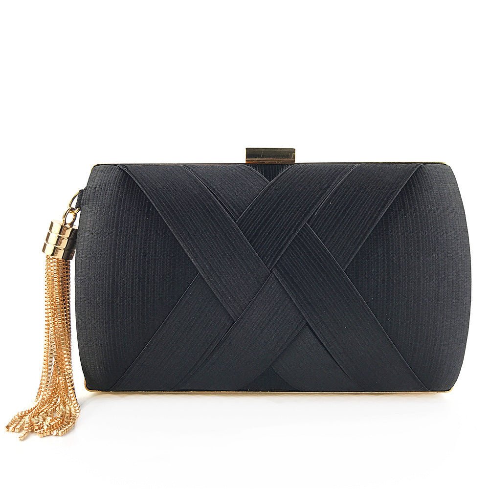 Kalsten | Éclessa Luxury Evening Clutch | Satin tassel handbag for classic and modern elegance
