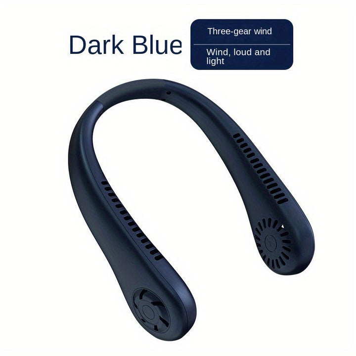 1pc Hands-Free Portable Neck Fan - Rechargeable, Leafless, and USB Powered - Perfect for Desk and Travel Use | Kalsten