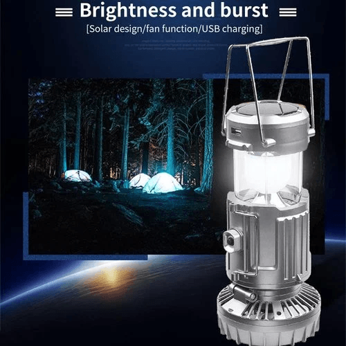 Portable Stretchable Solar Lithium Battery Electric Fan + Emergency Light | Kalsten