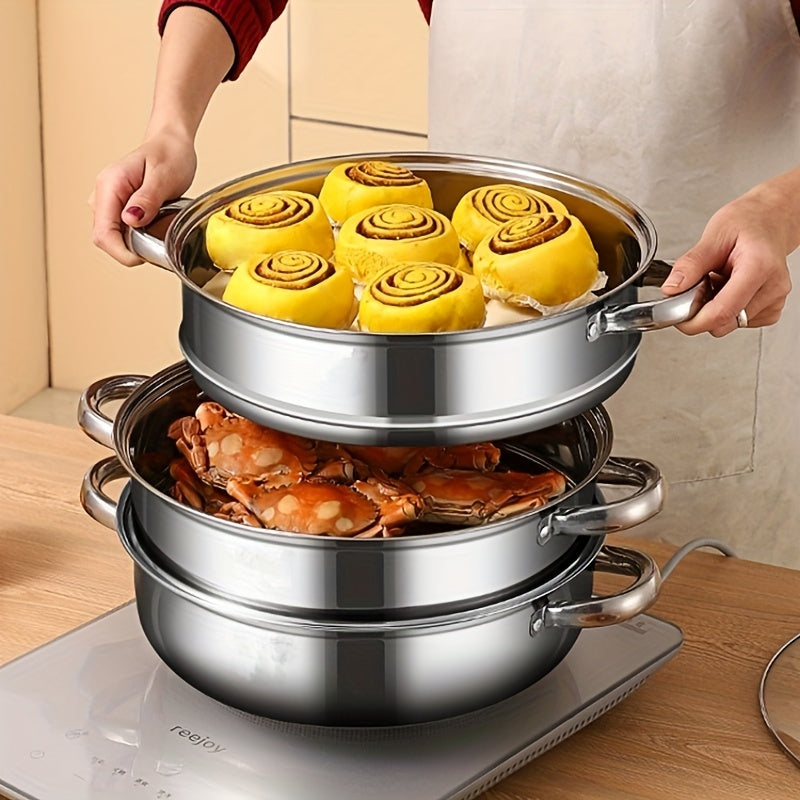 Kalsten | NutriSteam | 3-Tier Stainless Steel Steamer – Healthy Cooking Made Easy
