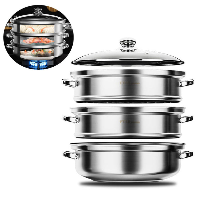 Kalsten | NutriSteam | 3-Tier Stainless Steel Steamer – Healthy Cooking Made Easy