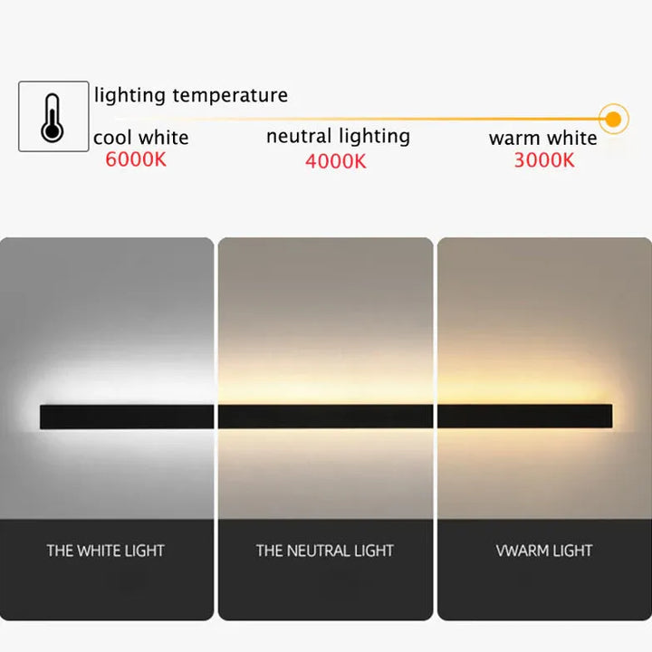Kalsten | Linear black minimalist LED outdoor wall light