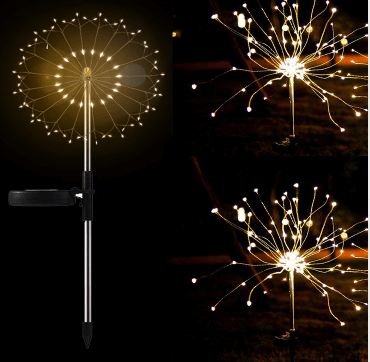 New Ground Plug Solar Fireworks Light LED Light String Copper Wire Outdoor Garden Decoration Star Lights Christmas Lights | Kalsten
