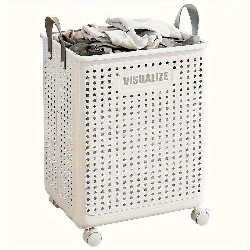 Foldable laundry box with castors