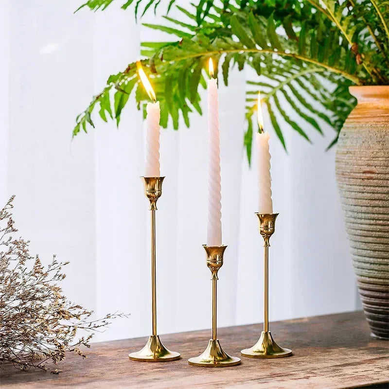 Gold Metal Candle Holders – Table Set Kalsten