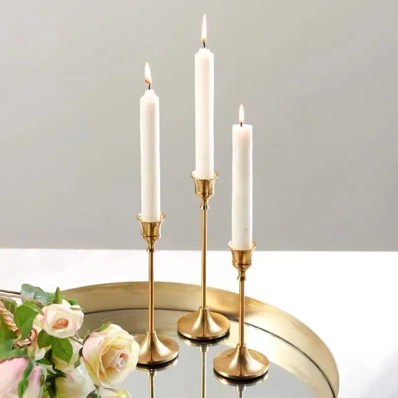 Gold Metal Candle Holders – Table Set Kalsten