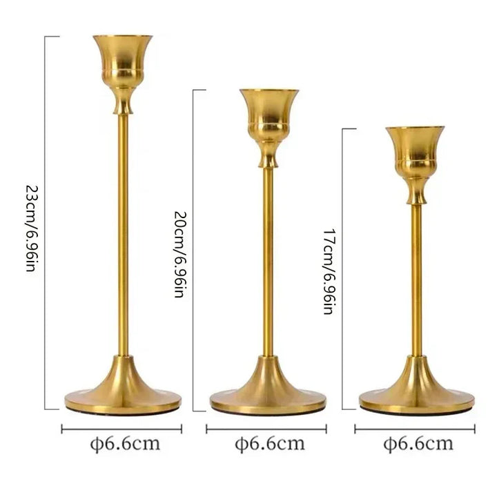 Gold Metal Candle Holders – Table Set Kalsten