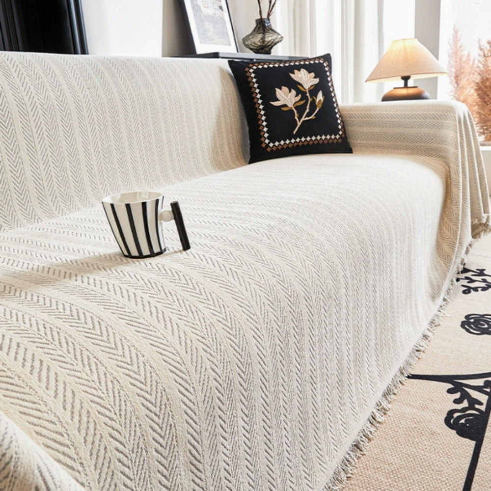 Herringbone Chenille Sofa Cover Kalsten