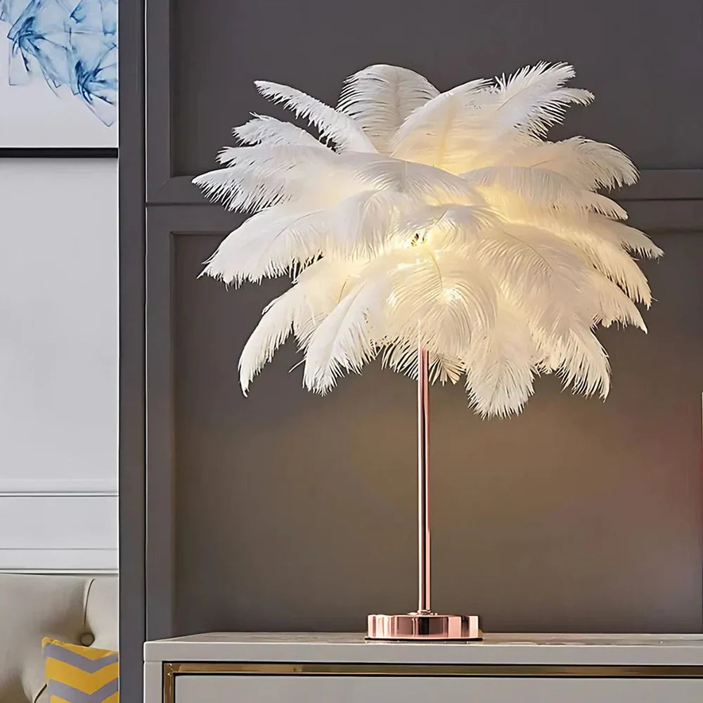 Feather Shade Modern Table Lamp | Kalsten