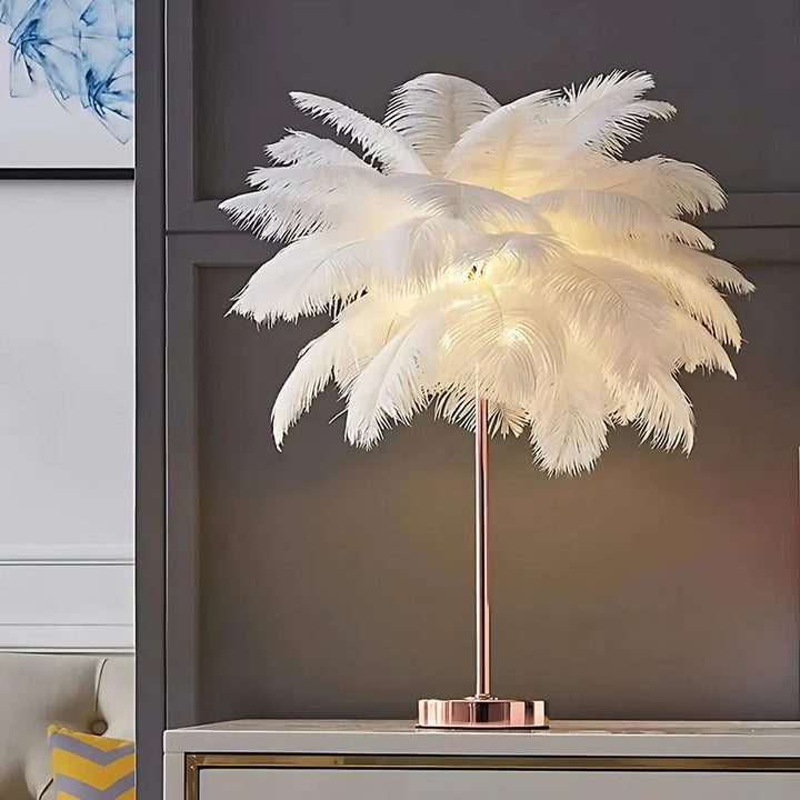 Feather Shade Modern Table Lamp | Kalsten