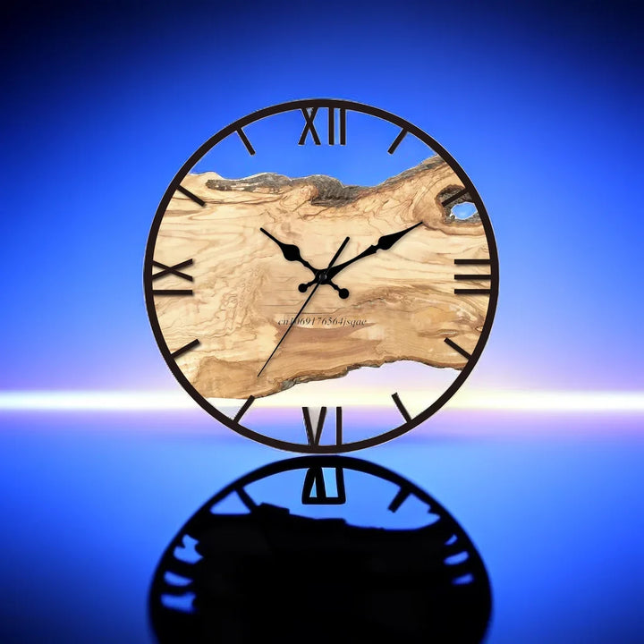 Rustic Wooden Wall Clock with Roman Numerals Kalsten
