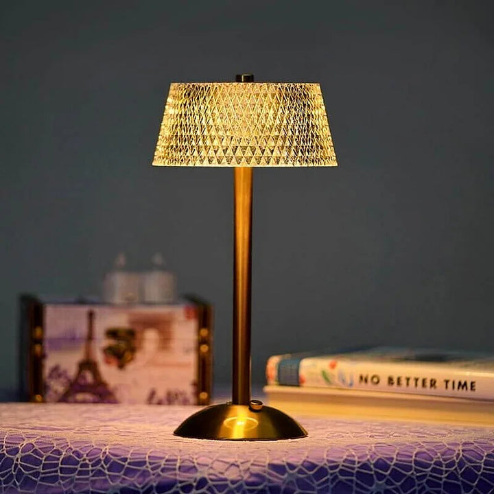 Table Lamp with Crystal Shade and USB Charging | Kalsten