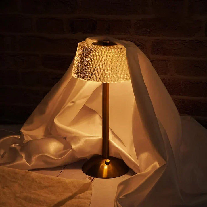 Table Lamp with Crystal Shade and USB Charging | Kalsten