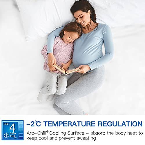 Q-Max 0.43  Cooling Bed Protector Waterproof Mattress Protector Queen Cover White- Fit Up to 18" | Kalsten