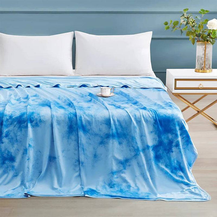 Tie-Dye Cooling Blanket – Q-Max > 0.5, Double-Sided & Stylish Color Blue | Kalsten