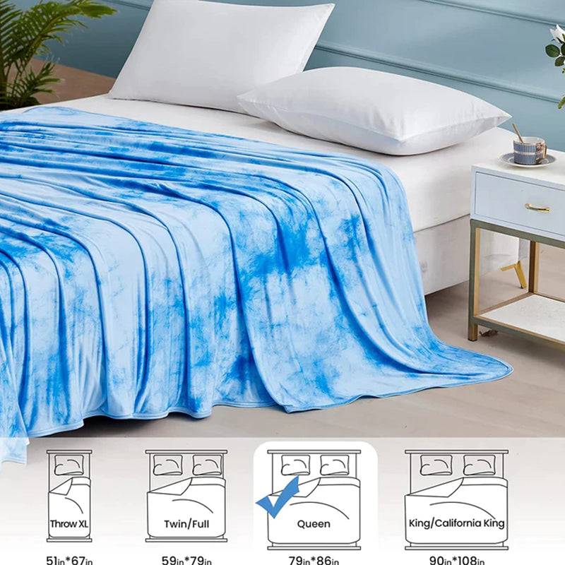Tie-Dye Cooling Blanket – Q-Max > 0.5, Double-Sided & Stylish Color Blue | Kalsten