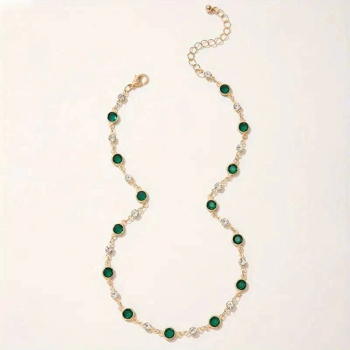 Kalsten | Emerald and Diamond Spaced Choker Necklace