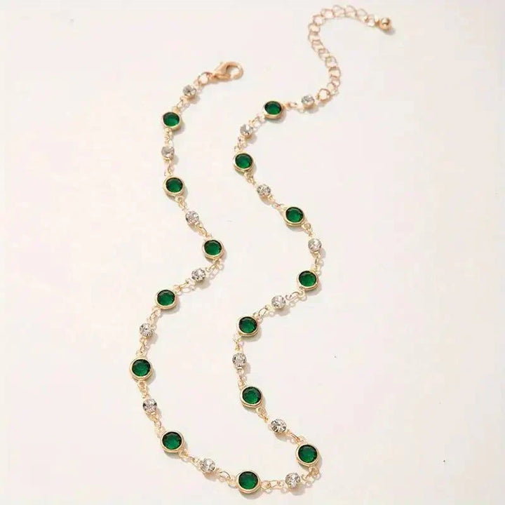 Kalsten | Emerald and Diamond Spaced Choker Necklace