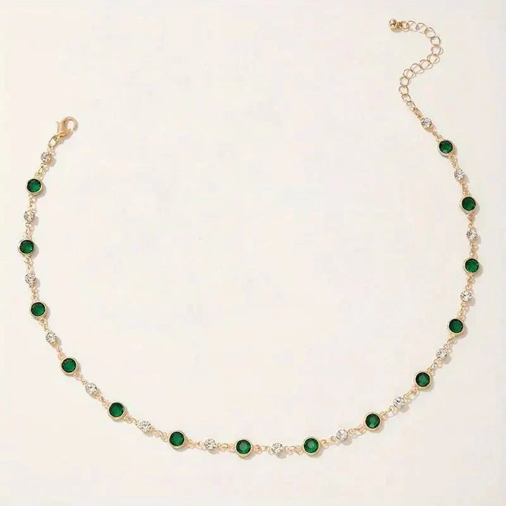 Kalsten | Emerald and Diamond Spaced Choker Necklace