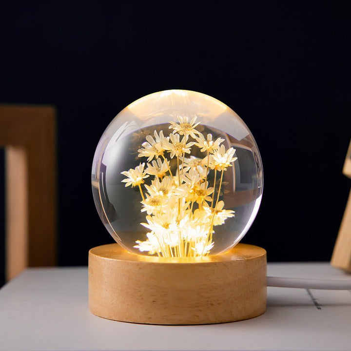 Crystal Ball Lamp with Eternal Flowers – Lumora | Kalsten